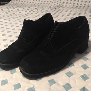 Retro Black Suede Ankle Boots